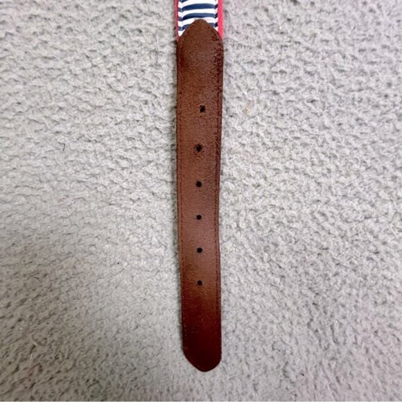 Peter Millar Mens Pink and Brown Canvas Belt Size 38 - Picture 5 of 11